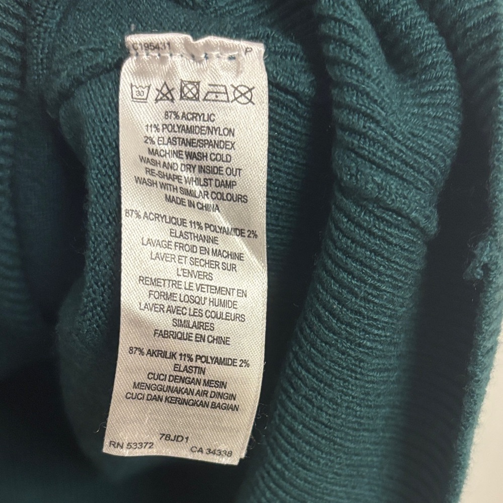 Women’s French Connection Hunter Green Turtleneck Sweater - Picture 3 of 4